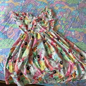 Unique Vintage Tropical Bird Dress